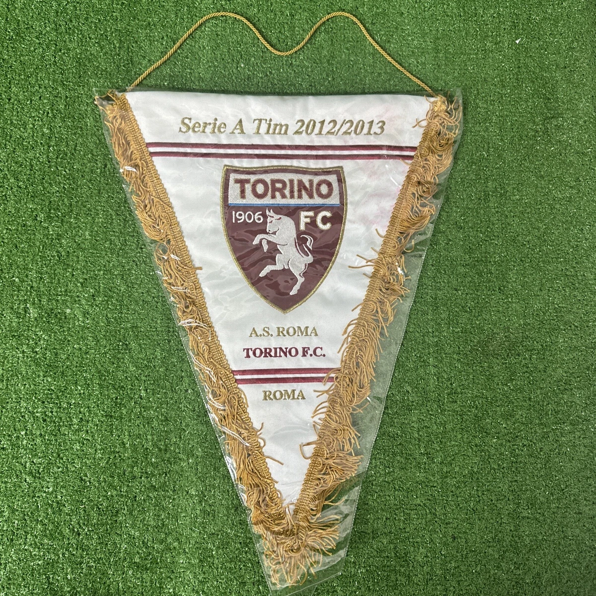 Pennone Gagliardetto Latina Roma – Match Worn ? Banderín De Partido – Genoa