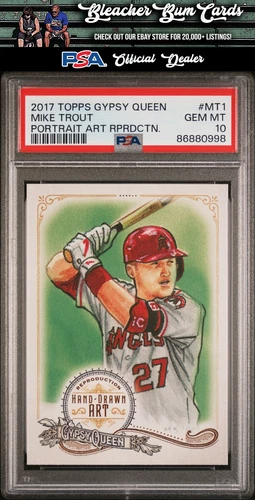2017 Topps Gypsy Queen Portrait Art Reproduction MT1 Mike Trout PSA 10