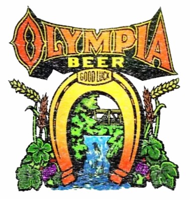 Olympia Oly Beer Brewery Horseshoe WaterfallSticker Retro ...