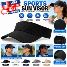Adjustable Visor Sun Hat Golf Tennis Beach Cap Plain Colors Men Women Summer