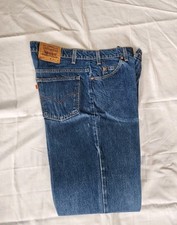 Vintage Levis 517 Orange Tab Denim Blue Jeans Men's Size 38x34 90s Dry Clean SEE