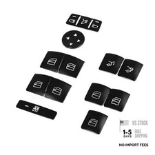 Set of 14 Window Switch Button Sticker Door Armrest Window Lift Switch Black