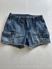 Gap Kids Girls Cut Off Low Stride Jean Shorts Sz 10- Adjustable Waist
