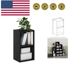 PASIR Book Shelf, 2-Tier Modern Bookshelf, Open Shelves Bookcase 9 x 12 x 21,...