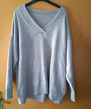 shein Damen Pullover 46 Normalgröße Grau V-...