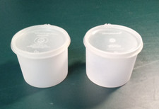 Tupperware Sheer Clear 250 Storage Containers w/Lids 215 Vintage Set of 2