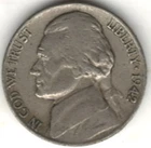 1942 D Jefferson nickel in FINE condition ~ SEE THE SCAN ~ NOT SILVER   stk 510