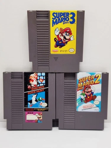 Super Mario Bros NES Nintendo Original Games Trilogy 1 2 3 Duck Hunt Tested