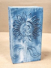 SMALL CARN POTTERY CORNWALL RECTANGULAR SLAB VASE. CORNISH STUDIO POTTERY. 