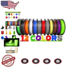 1.75mm PLA+ Filament 12 Colors 500g Spools 6KG Value Pack
