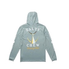 New Salty Crew Tailed Sunshirt Men's Small Surfing Blue Hooded Pullover 601