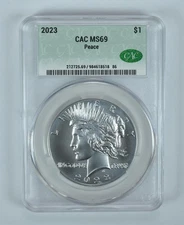 2023 Peace Silver Dollar MS69 CAC CACg