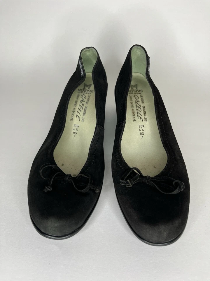 Mephisto Air-Relax Gazelle Slip On Wedge Heel Black Suede Women's Size 7 - Image 3 of 4