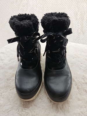 Sorel, Joan Of Artic, Sherpa Blk Leather Women's Hiking, Ankle Boots, Sz 8, Used