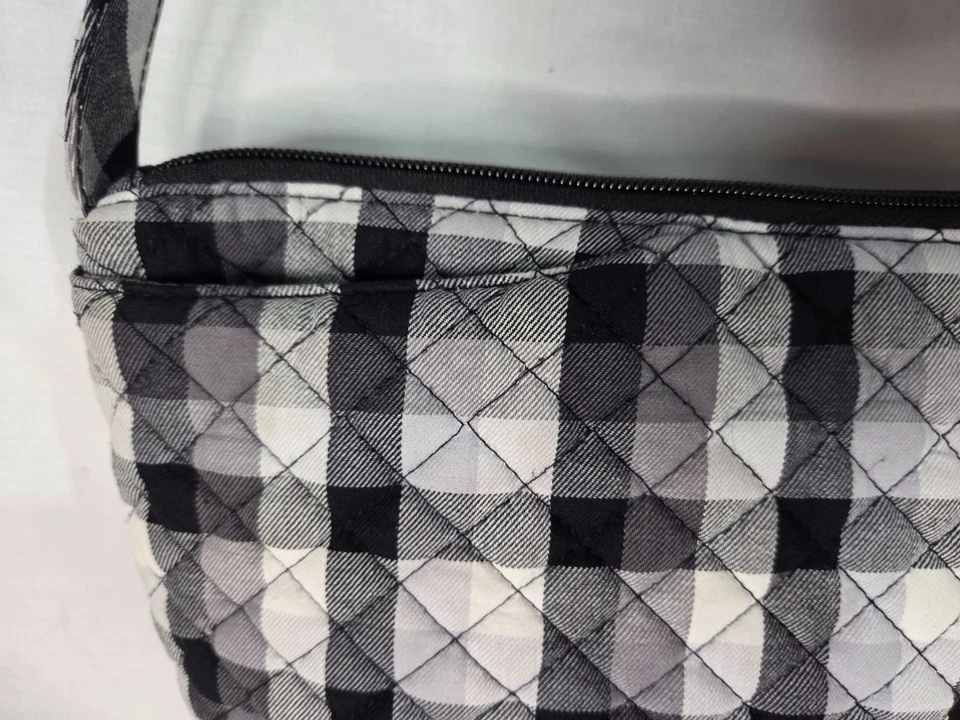 Bolso Bandolera Vera Bradley Hipster Cuadros Búfalo Blanco y Negro Foto 2 de 4