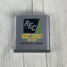 Vintage Zippo Tape Measure Coffey Co Rural Electric Co-op Kansas USA Made