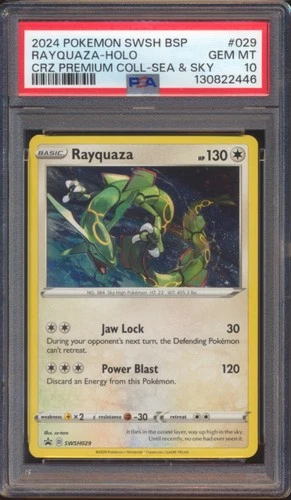 2024 POKEMON CROWN ZENITH SEA & SKY RAYQUAZA #029 HOLO PSA 10!