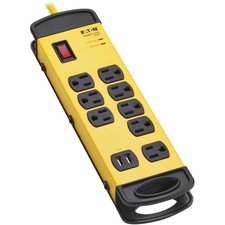 Eaton TLM825USB 8-Outlet Surge Protector 25ft Cord 1960J Metal