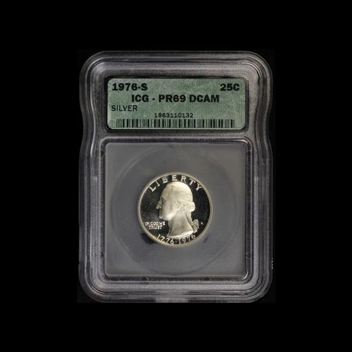 1976-S-Washington State Bicentennial Silver Quarter ICG PR69 DCAM