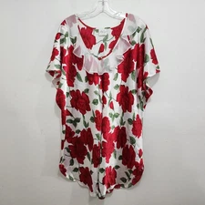Vintage Just My Size  Floral Satin Nightgown Dress Sleep Dress 3X Loungewear