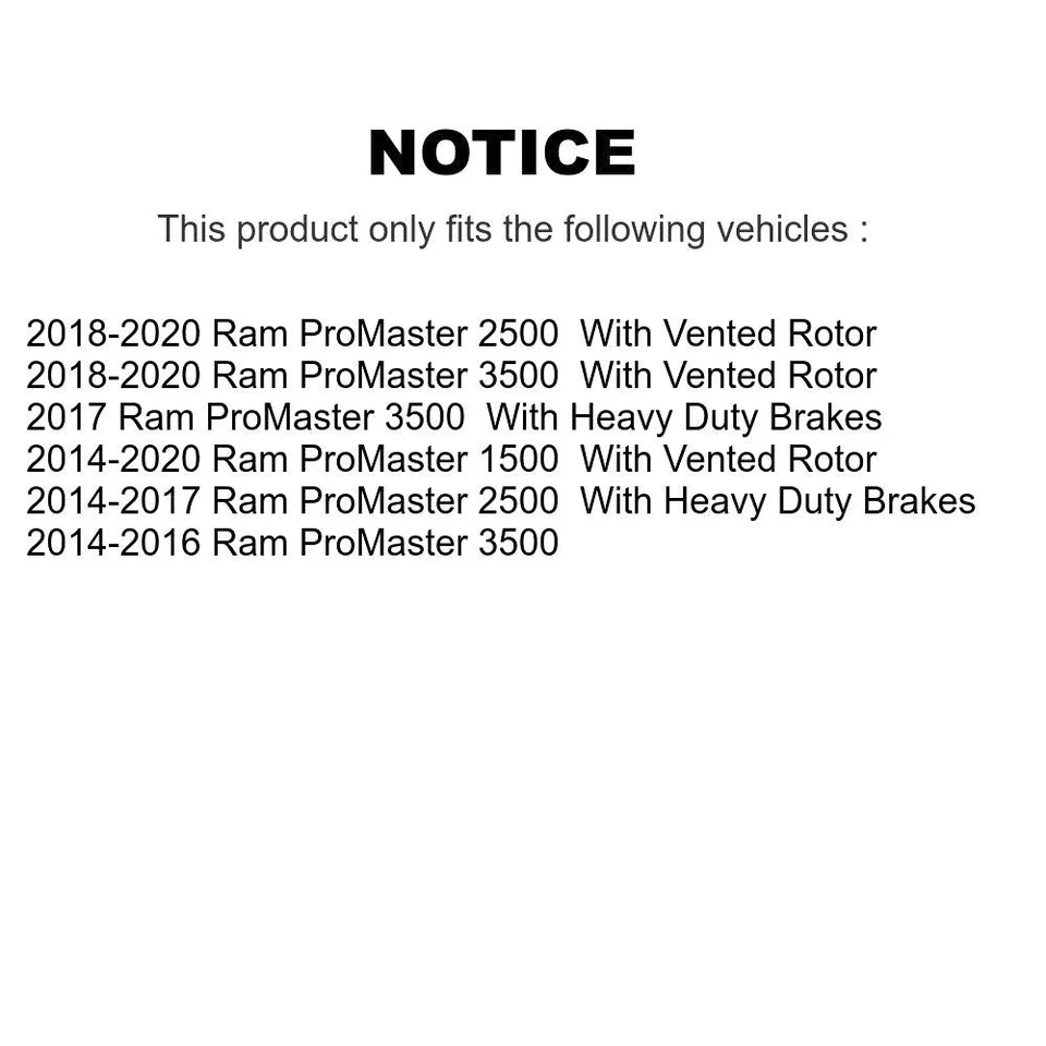Quiet Low Dust Ceramic Brake Pads for Ram ProMaster 3500 2500 2014-2020 oeQJ — 第 2/4 张图片