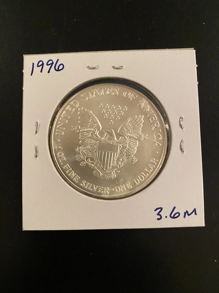 Moneda de 1 dólar American Silver Eagle 1996 de colección: el ASE acuñado más bajo con solo 3,6 m Foto 2 de 2