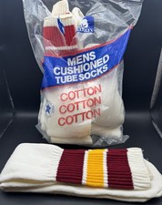 5 Pair Vintage 1980s Tube Socks Multicolor Striped 21in Long