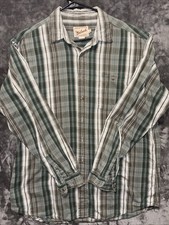 Woolrich Shirt Men's XL-long Green Plaid Long Sleeve Flannel Rugged Outdoorwear