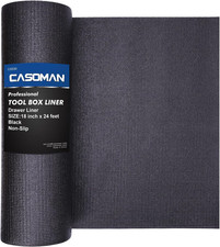Professional Tool Box Drawer Liner 18 Inch X 24 Feet, Non-Slip Foam Rubber Mat -