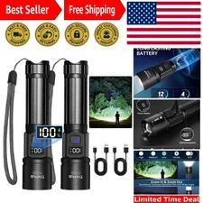 Rechargeable LED Flashlights 2 Pack - 700 Lumens, 5 Modes & Waterproof Design