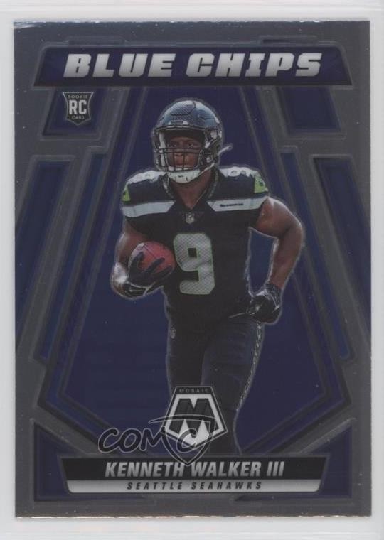 2022 Panini Mosaic Blue Chips Kenneth Walker III #BC-13 Rookie RC 0w8