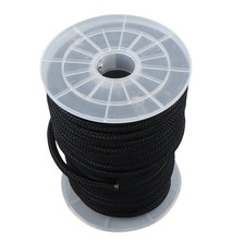 3/8"  100ft Nylon Solid Braid Rope Abrasion Resistance Industrial Black High UV