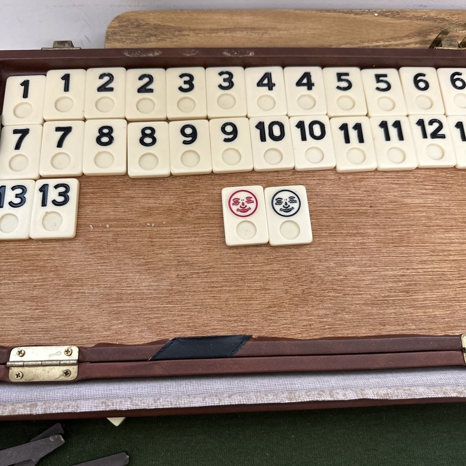 RARE 1970s VTG Rummy Rummikub Tile Game 105 Tiles, Case,Missing 1 Rack ...