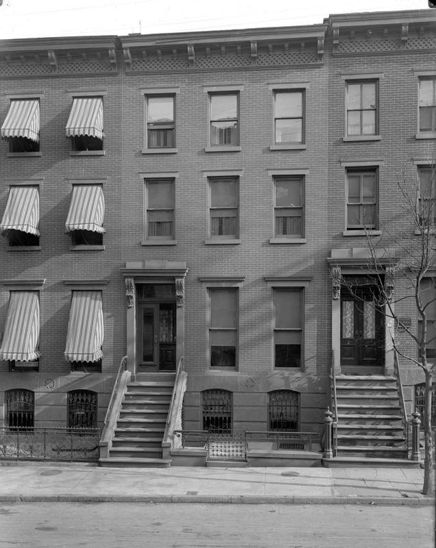 1910s NYC Brick Townhouse Facades Scene of Crime? Glass Camera Negatives (2)