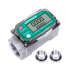 1 Inch Digital Turbine Fuel Flow Meter, 2.6-26 GPM Inline NPT Thread Flowmete...