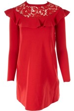 VALENTINO RED KNIT MINI DRESS XSMALL