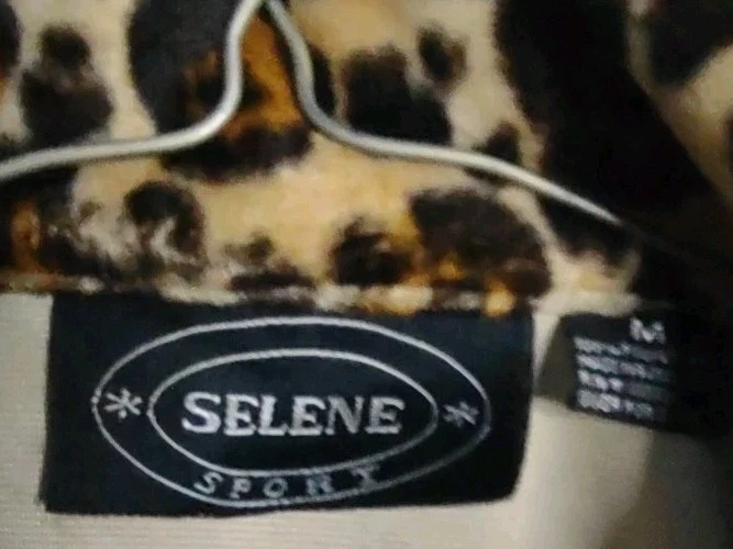 Vtg Selene Sport Faux Fur Jacket Women Medium Cheetah Print Full Zip Windbreaker - Image 2 of 4
