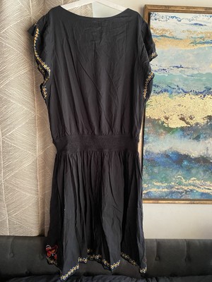 4x black dress Eshakti Dress Womens 4X Dress Black Embroidered Lightweight Elastic Waist