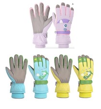 Kids Touchscreen Ski Gloves Children Waterproof Winter Snow Gloves