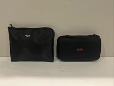 Set Of 2 Tumi Delta Airlines Toiletry Hard & Soft Shell Zip Travel Amenity Kits