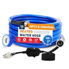 (10-50FT) Heated Drinking Water Hose, -50°F-46°C Heated Water Hose 10FT Blue