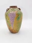 VINTAGE ROSEVILLE WISTERIA VASE~TAN~1933~ART DECO~6.5" TALL~NICE!