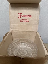 Vintage Fostoria American Lead Crystal Round Covered 5" Candy Dish Original Box