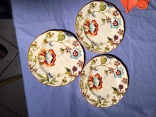 222 FIFTH BELLA VISTA PATTERN SET OF 3 APPETIZER PLATES