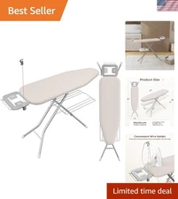 Ironing Board Compact Foldable with Cord Holder Steam Rest and Storage