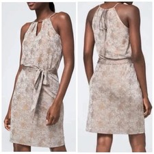 WHBM Kyhl blouson mini dress in snake bronze foil - SP nwt