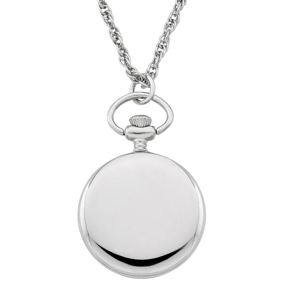 Reloj colgante Gotham para mujer tono plata cara abierta con cadena # GWC14138SR Foto 3 de 3