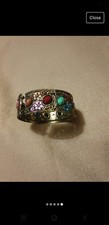 Multicolour Flower Design Hinged Bracelet