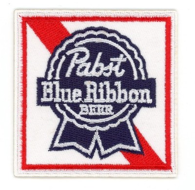 Pabst Blue Ribbon PBR Patch   Vintage Beer Pabs Embroidered Iron-On Sew-On Retro