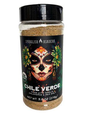Spanglish Asadero Chili Verde Organic  Seasoning Spice 9.8 oz Garlic Jalapenos